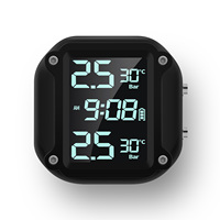 Motorcycle Wireless Tire Pressure Monitoring System USB Charging TPMS for Motorcycle with 2 External Sensors Digital LCD Display