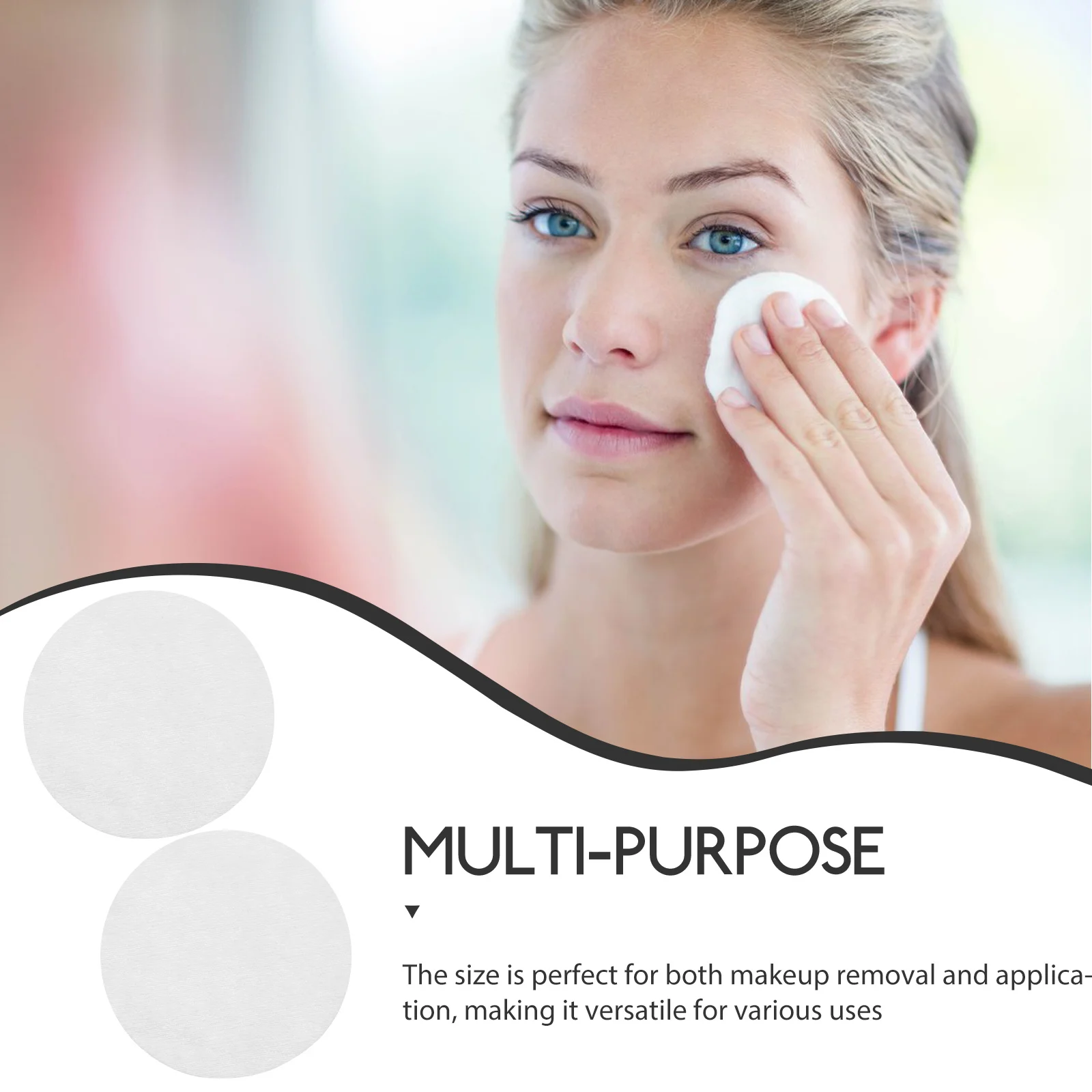 200pcs Round Non-Woven Sheets Makeup Remover Pads Face Cleansing Facial Skin Care Wet 7.5Cm 100 Pieces Pack Lightweight