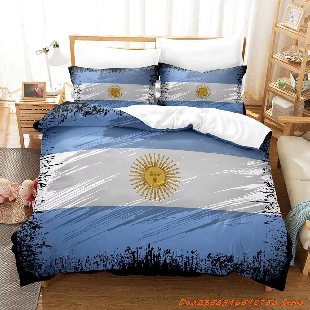 Argentina Flag Bedding Set Single Twin Full Queen King Size Bed Set Adult Kid Bedroom Duvet cover Sets 3D Print Bed Sheet Set