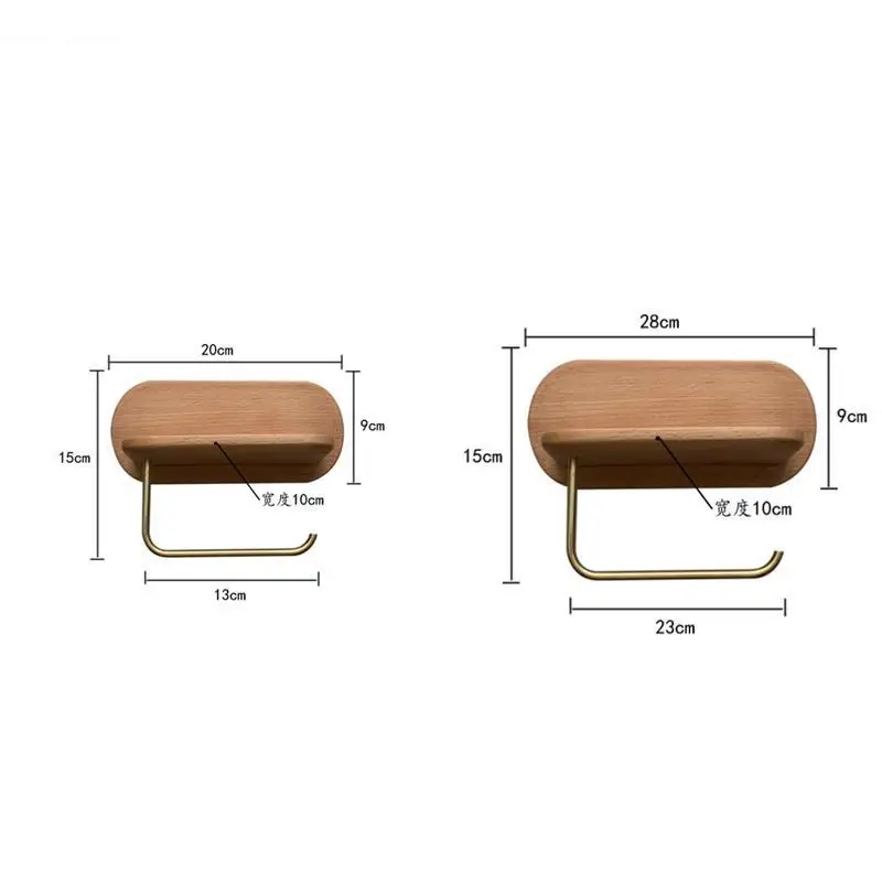 Imagem -06 - Suporte de Tecido de Suspensão de Parede de Latão de Madeira Maciça Suportes de Rolo de Papel Suporte de Toalha de Toalete Prateleira de Guardanapo