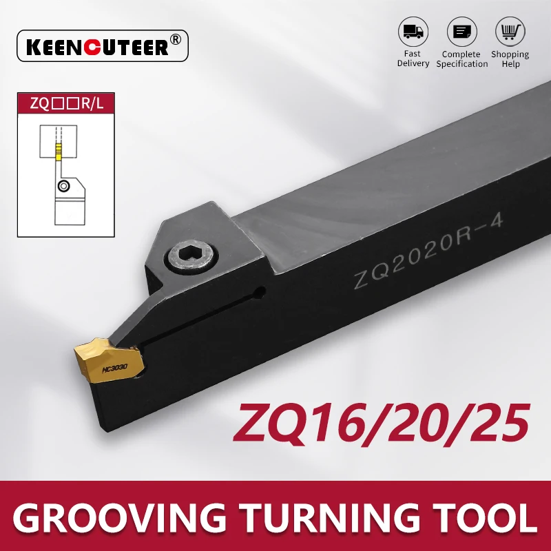 ZQ1616R-2 ZQ2020R-2 ZQ2525R-2 Grooving CNC Lathe Machining Cutting Toolholder Metal Grooving Blades Parting Cutter Boring Tool