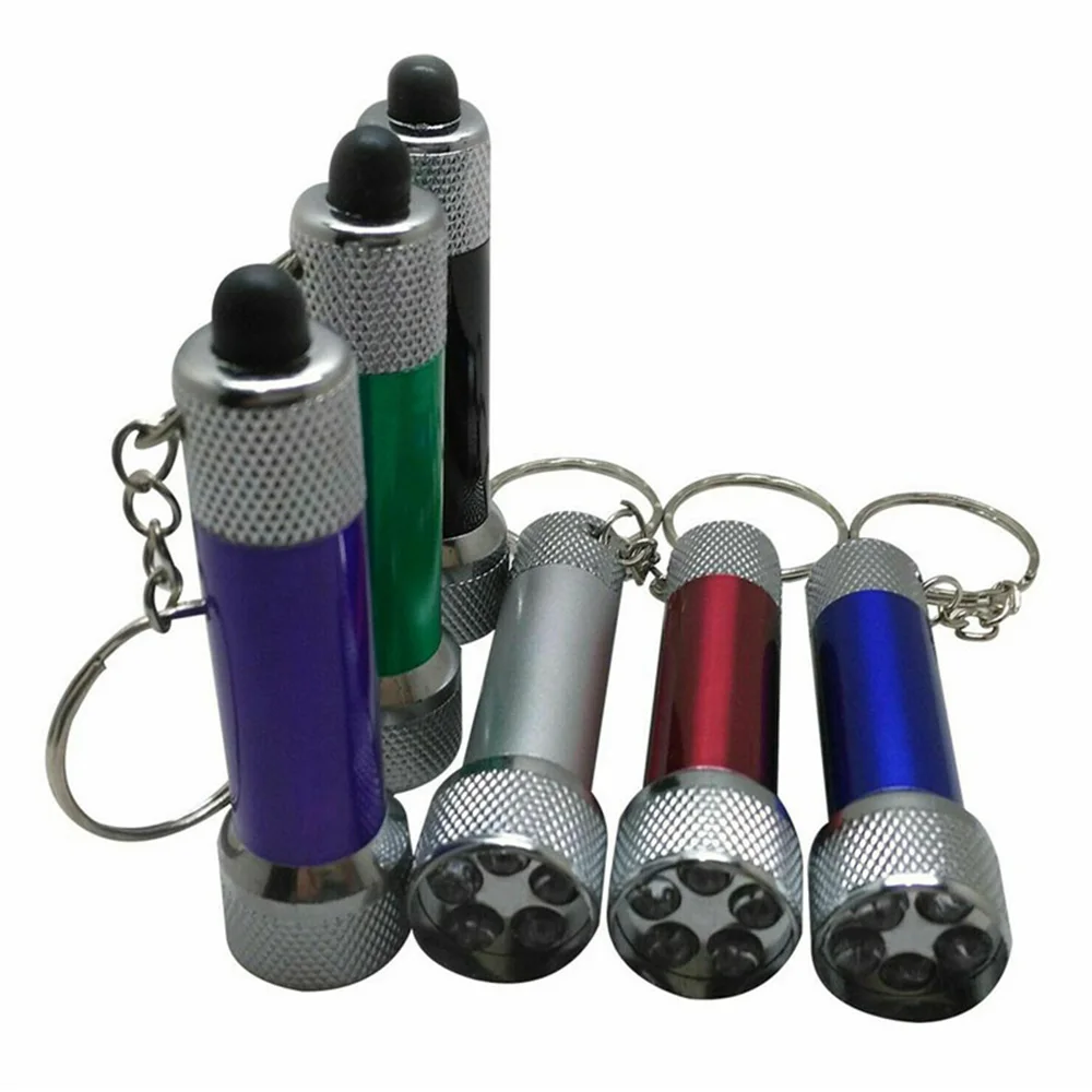 5 LED Mini Keychain Light 6 Colors Super Bright Small Torch Shock Resistant Aluminum Body Lighting Torch For Outdoor Camping