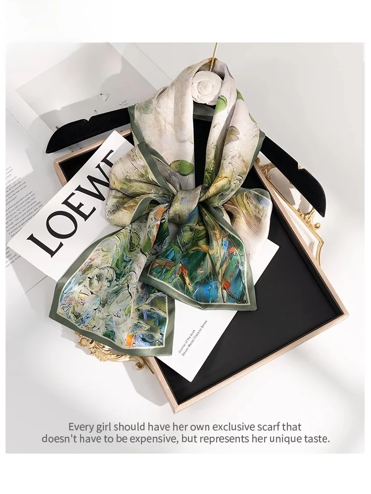 ダヴィンチコードシルクスカーフ-レディース-2025年新作-ロング両面シルクスカーフ-誕生日プレゼント-ママ-春-デジタルスプレー塗装シルクスカーフ
