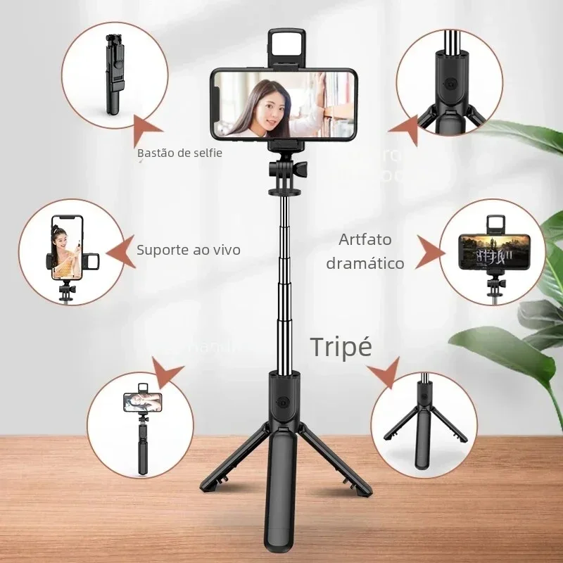 Bluetooth Selfie Stick Tripod Desktop Stand, Phone Holder, Wireless Remote Shutter, for iPhone Android, Option with Fill Light