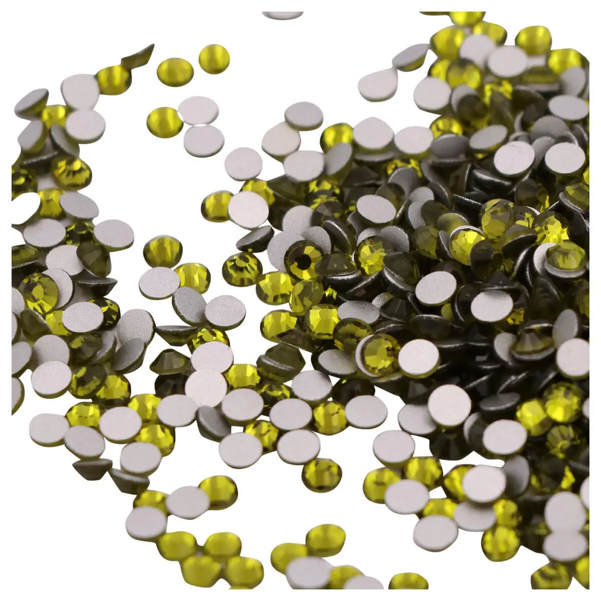 

SS3-SS34 Olive Green Rhinestone for Nail Art Flat Back Non Hotfix Glue on Olivine Stones