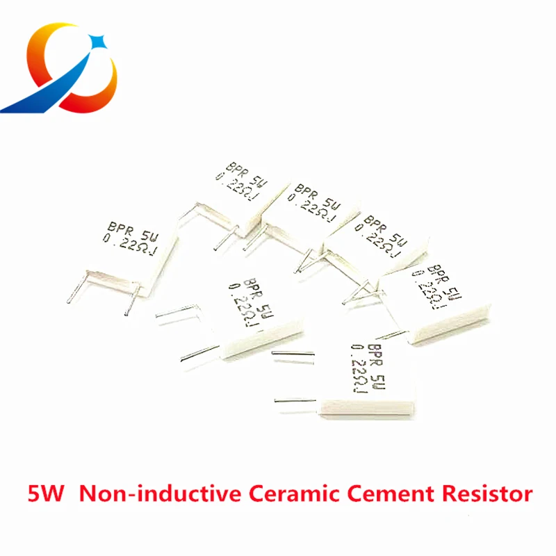 10pcs BPR56 5W 0.001 0.1 0.15 0.22 0.25 0.33 0.5 ohm Non-inductive Ceramic Cement Resistor 0.1R 0.15R 0.22R 0.25R 0.33R 0.5R NEW