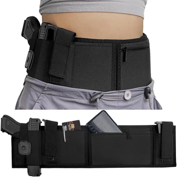 Tactische Buik Pistool Holster Glock Tijdschrift Pouch Rechterhand Pistool Holster Wapen Pistool Verborgen Carry Taille Band Ademend