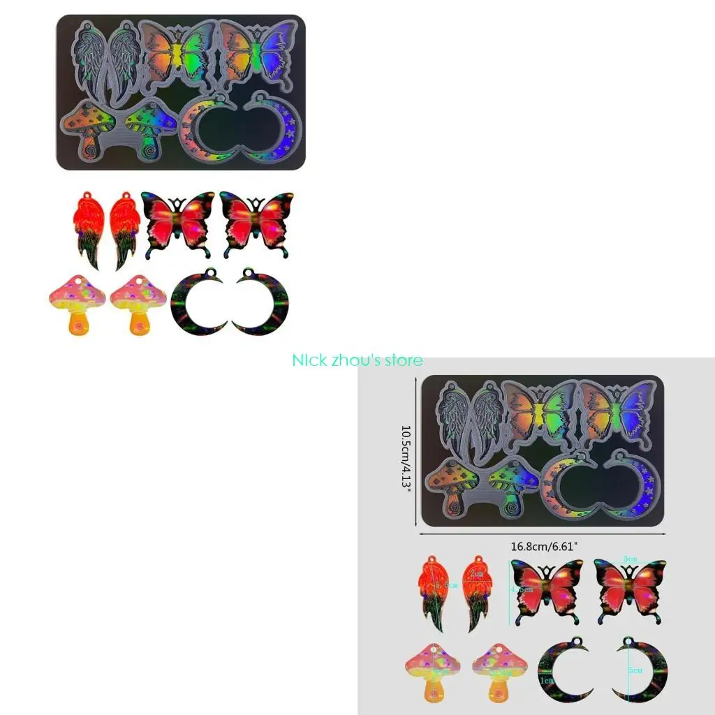 

E15E силиконовая форма с бабочками для DIY брелок для сережек из эпоксидной смолы, изготовление ювелирных изделий