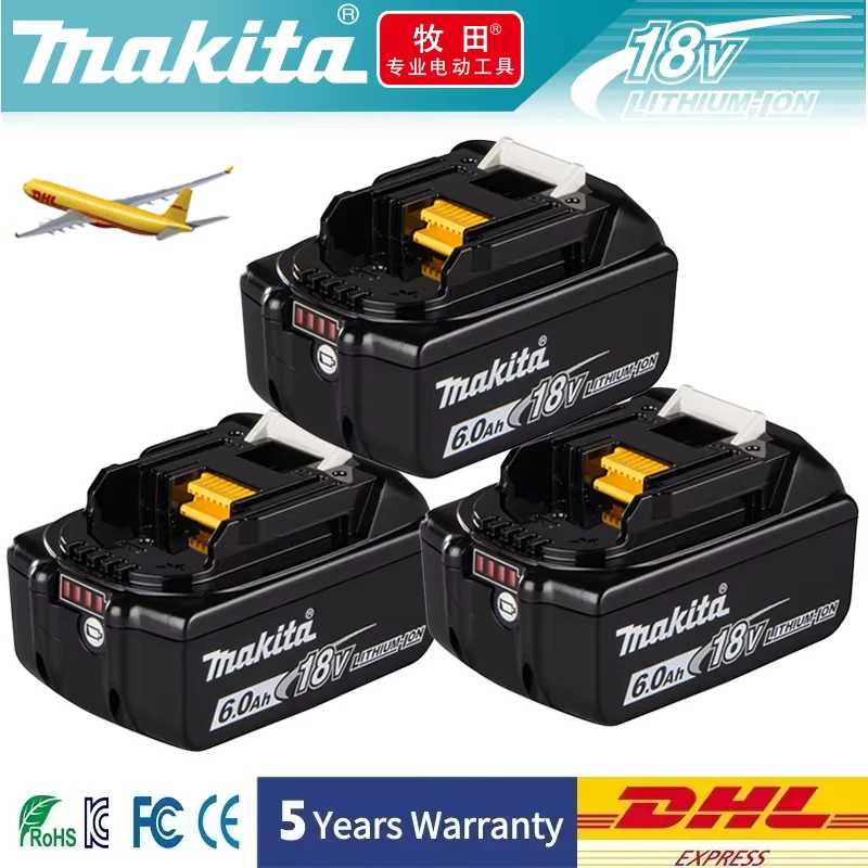 BL1860 Genuine 6AH Makita 18V Battery Power Tools Li-ion Replacement LXT BL1850 BL1840 for 18 V Screwdriver with BMS TPCELL 18V
