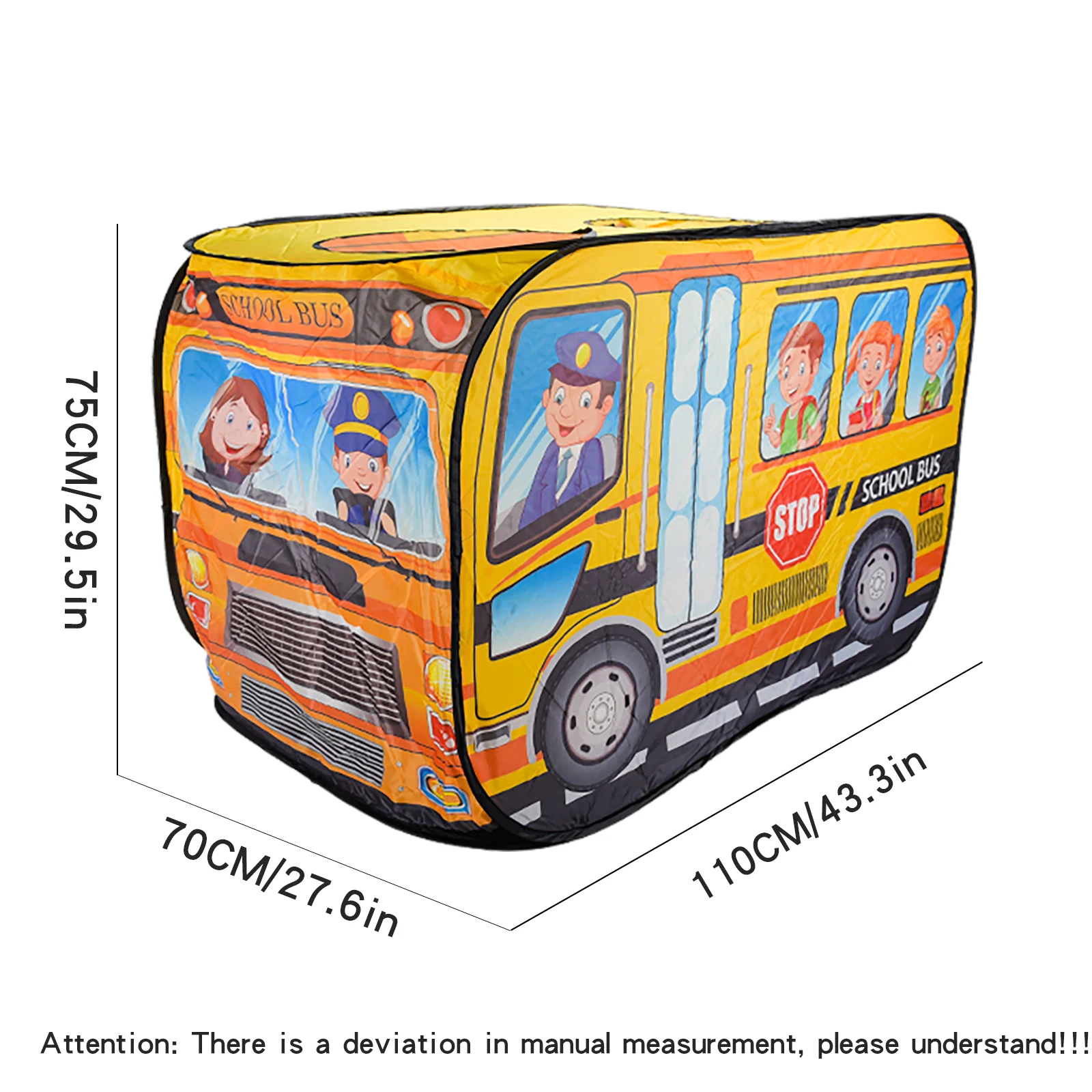 خيمة حافلة مدرسية للأطفال، لعب منزل داخلي، بيت ألعاب للأولاد والبنات، مريح، قابل للطي، بدون تركيب، بيت سيارة، لعبة