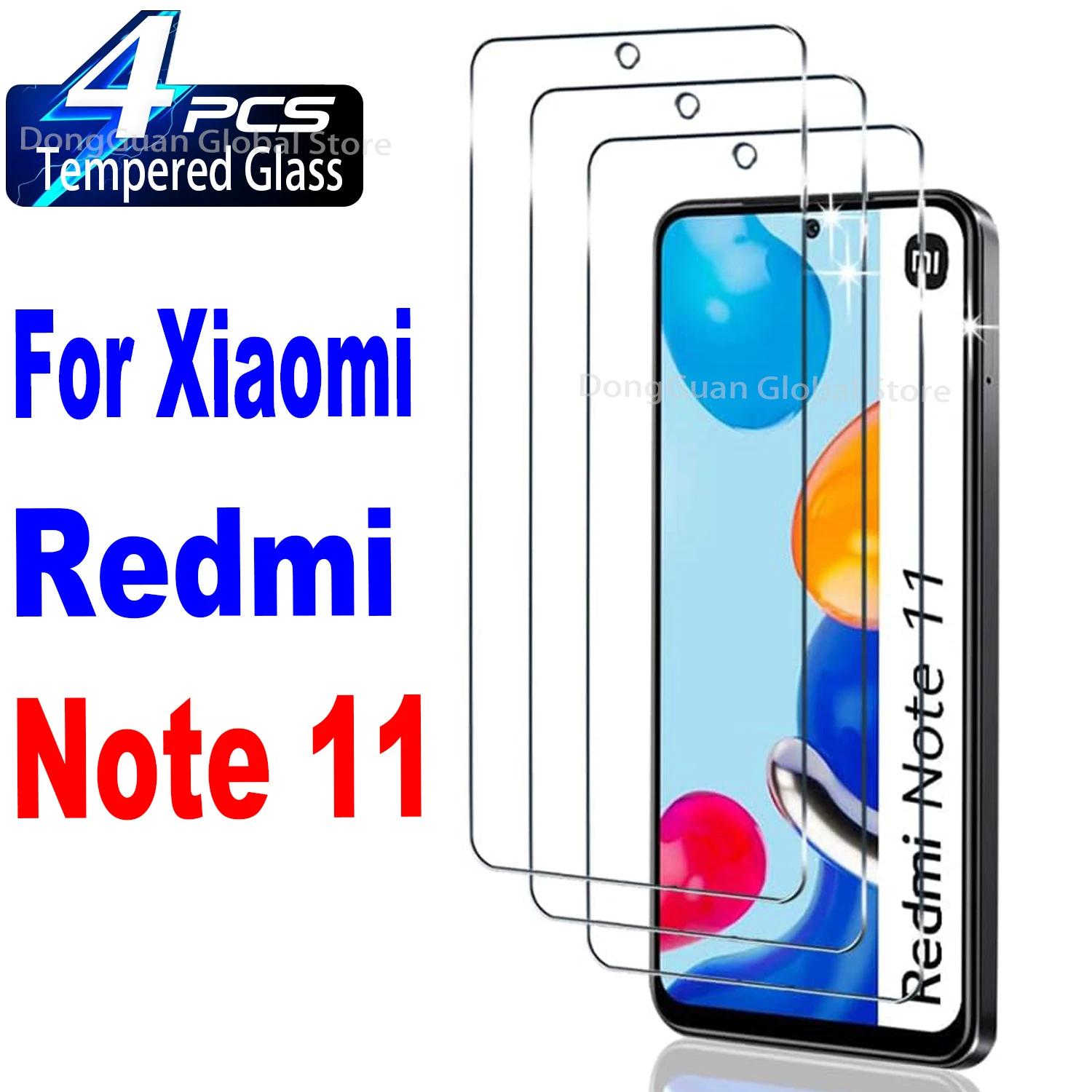 

6.43" Tempered Glass For Xiaomi Redmi Note 11 Screen Protector Glass Film