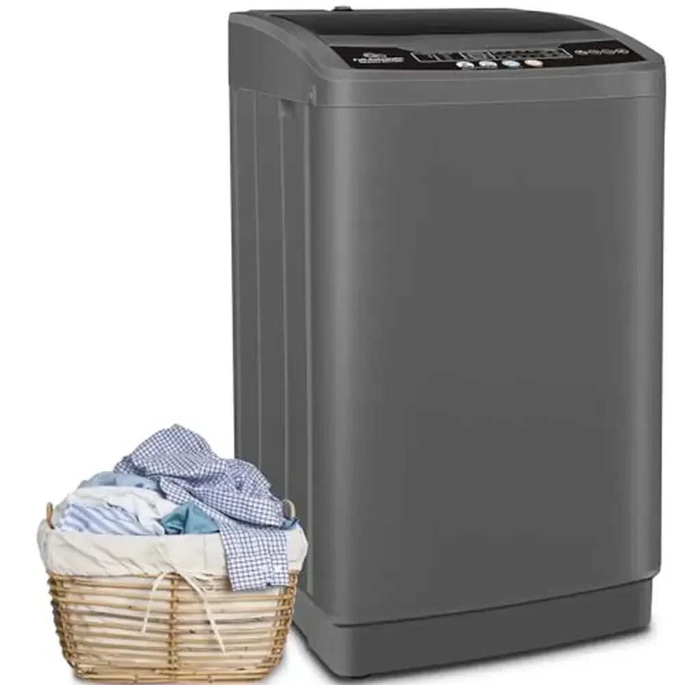 Portable Full-Automatic Washer Dryer Combo 17.8Lbs Capacity 2.4Cu.ft LED Control Panel Multifunctional Laundry Appliance Easy