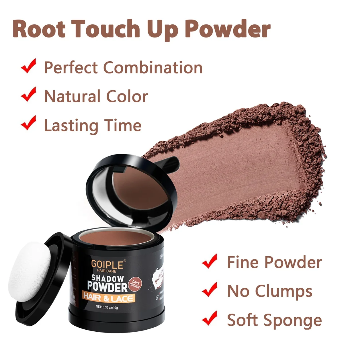 GOIPLE Instantly Hairline Powder Beard Pen Hair Root Touch Shadow Powder Hair Loss Concealer for Thinning Bald Makeup Women Men