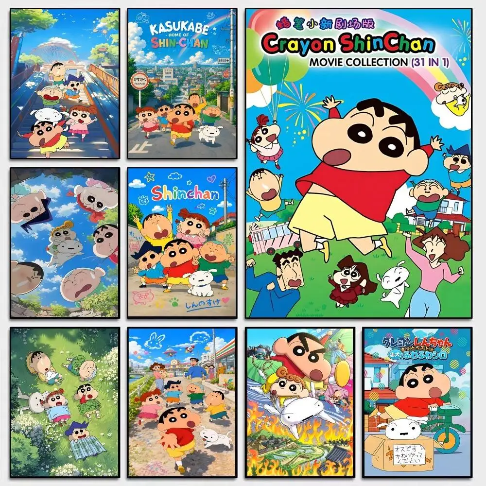 Cartoon S-Shin-chans C-Crayon Classic Vintage Posters Whitepaper Prints Posters Artwork Kawaii Room Decor
