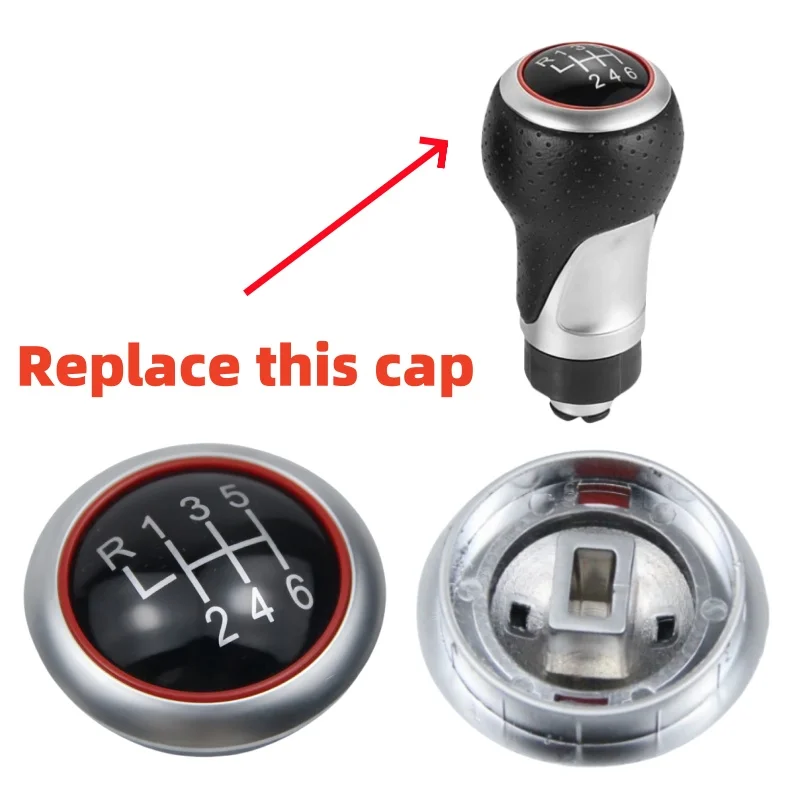 5/6 Speed Gear Shift Knob Stick Cover Cap Emblem Badge For Audi A4 B6 B7 B8 A6 S4 8K A5 8T Seat Ibiza 6J Leon Passat B6 B7 Golf
