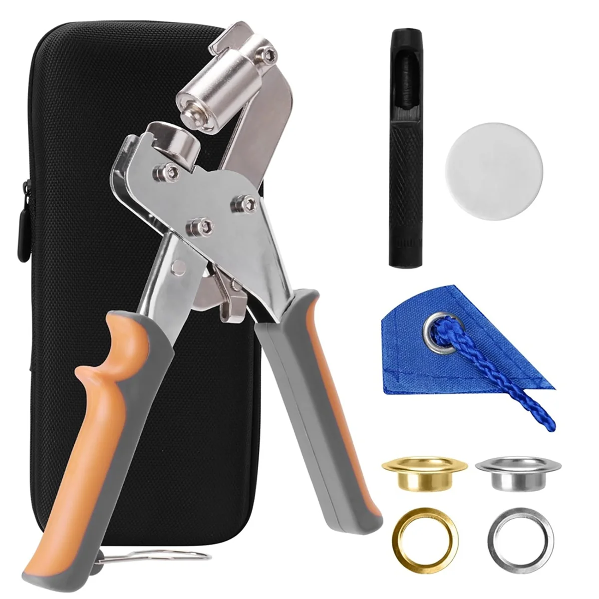 New Grommet Tool Kit, 3/8 Inch (10mm) Grommets, Grommet Eyelet Pliers Kit for Tarp/Leather/Crafts
