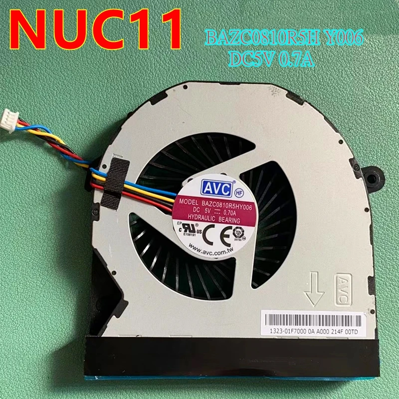 New Original Laptop CPU Cooling Fan For Xiaomi XM22AL5S PVB080C05L-P10 Tiger Canyon NUC11TNHI50L Fan BAZC0810R5H Y006 DC5V 0.7A