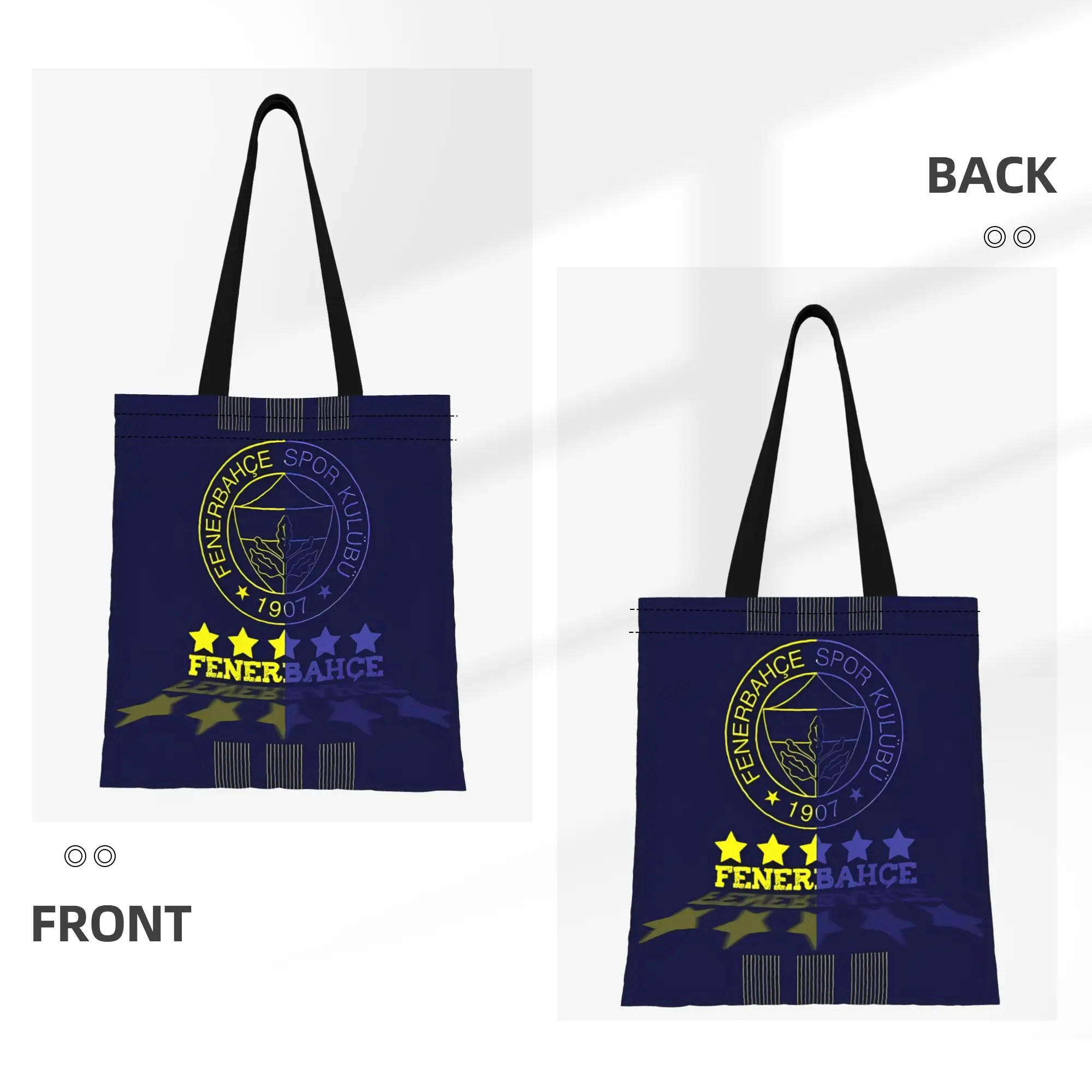 Fenerbahcee Indestructible Themed Canvas Woman Tote Bag for Shopping Travel Outdoor Heavy Duty Shoulder Handbag