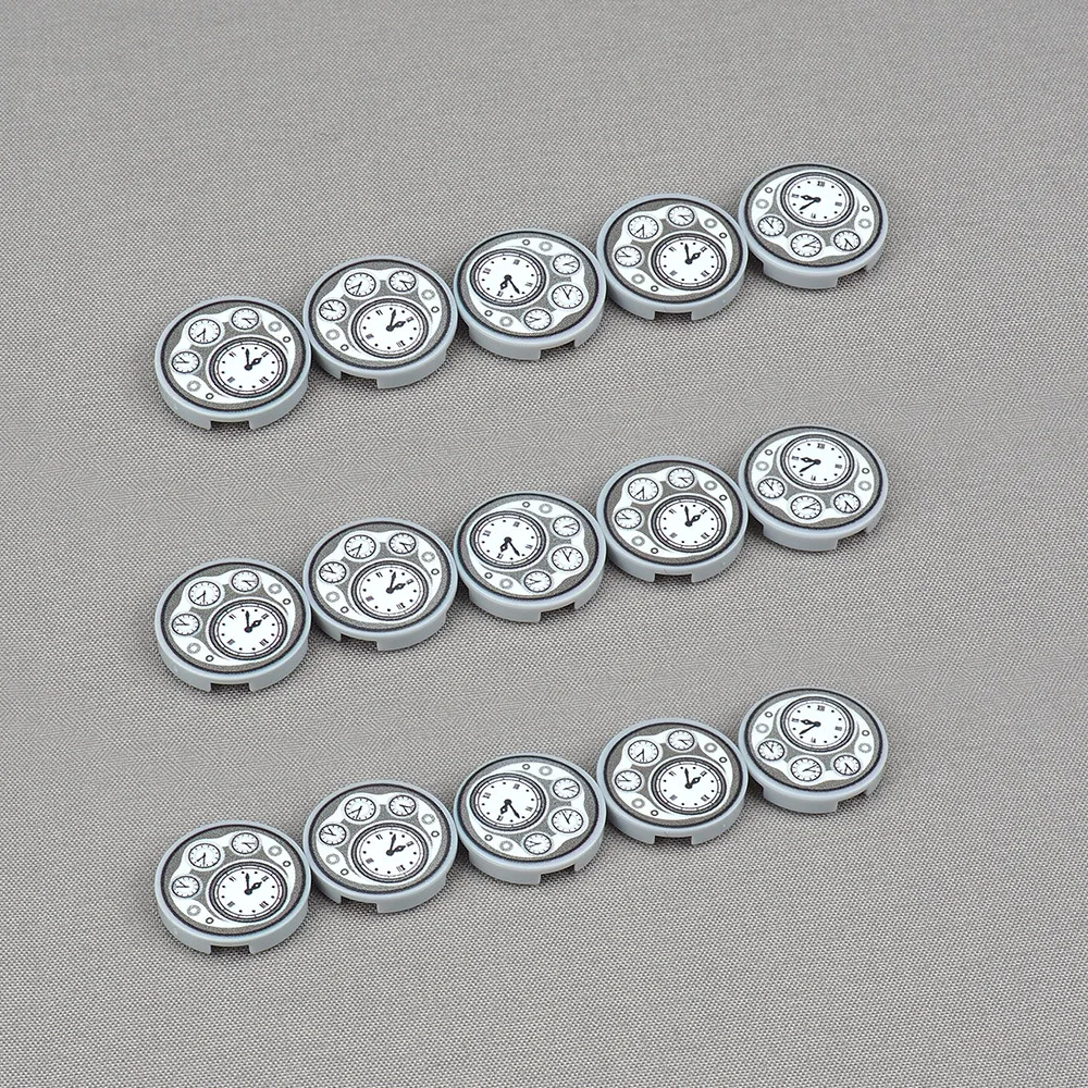 

MOC 10 шт. кирпичи с принтом 14769 14769pb133 2X2 часы с разницей, указатель времени, узор, строительный блок, игрушки, подарки для детей