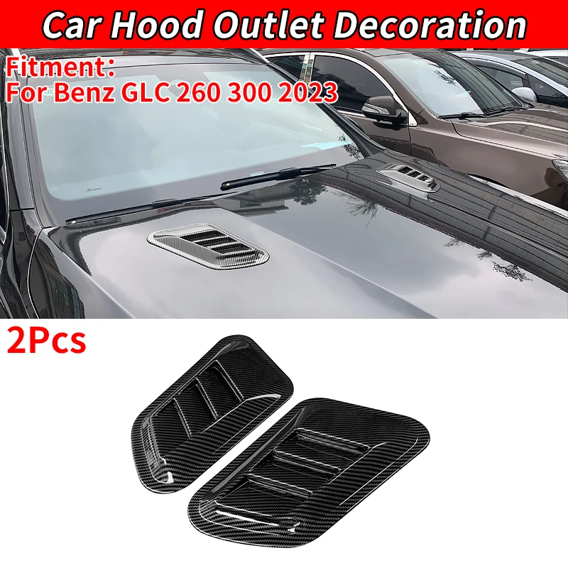 For Benz GLC 260 300 2023 Car Exterior Accessories Decorative Cell Air Flow Intake Hood Scoop Bonnet Vent Cover Stickers Styling