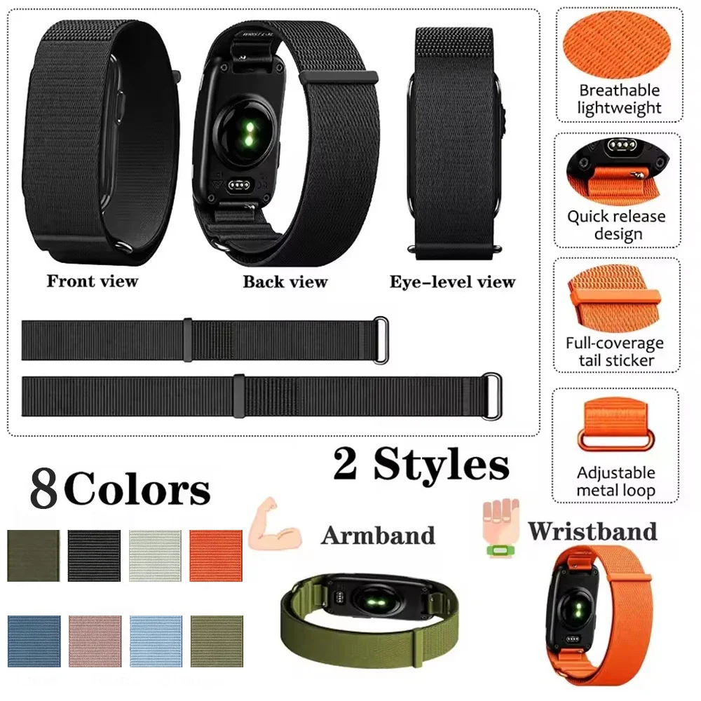 Breathable Nylon Bicep Band For Garmin CIRQA Smart Band Comfortable Adjustable Sport Wristband For CIRQA Fitness Tracker Armband