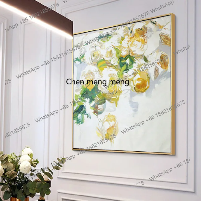 

Pure hand-painted, modern abstract oil painting decoration, living room, light luxury entrance hanging paintings