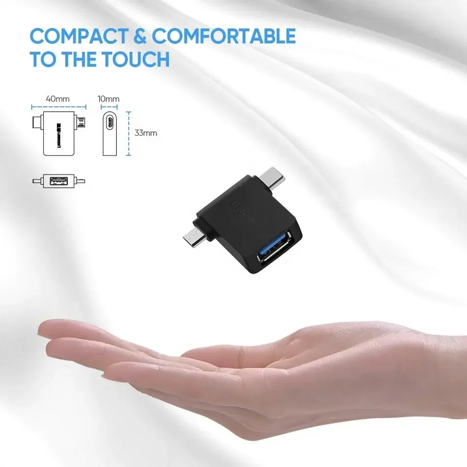 Ugreen 2 in 1 OTG Adapter Micro USB to USB Adapter Type-C to USB3.0 Adapter