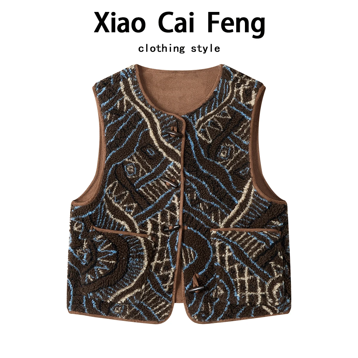 

Теплый жилет из меха ягненка с вышивкой, верхняя одежда, женский осенне-зимний тонкий круглый кардиган на одной пуговице