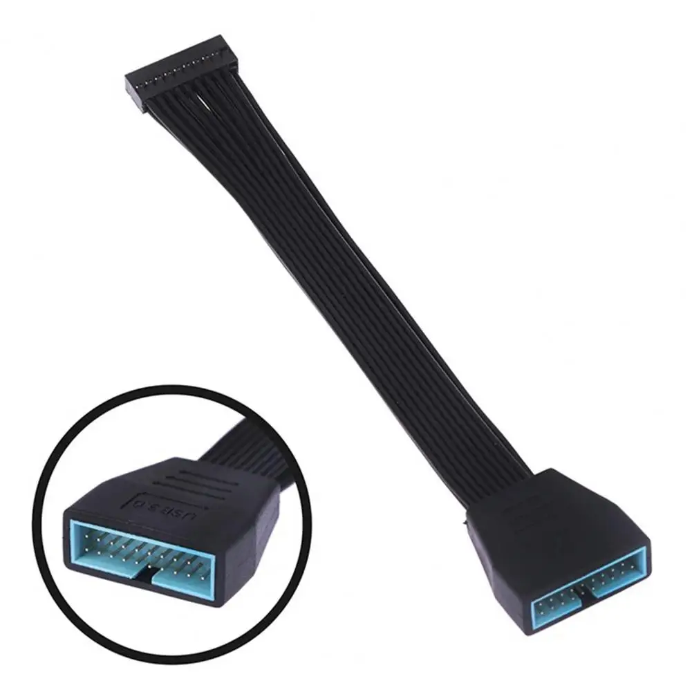 Motherboard Extension Cable Flat Extension Cable Usb 3.0 Header Extension Cable 19/20 Pin Male to Female Motherboard Internal