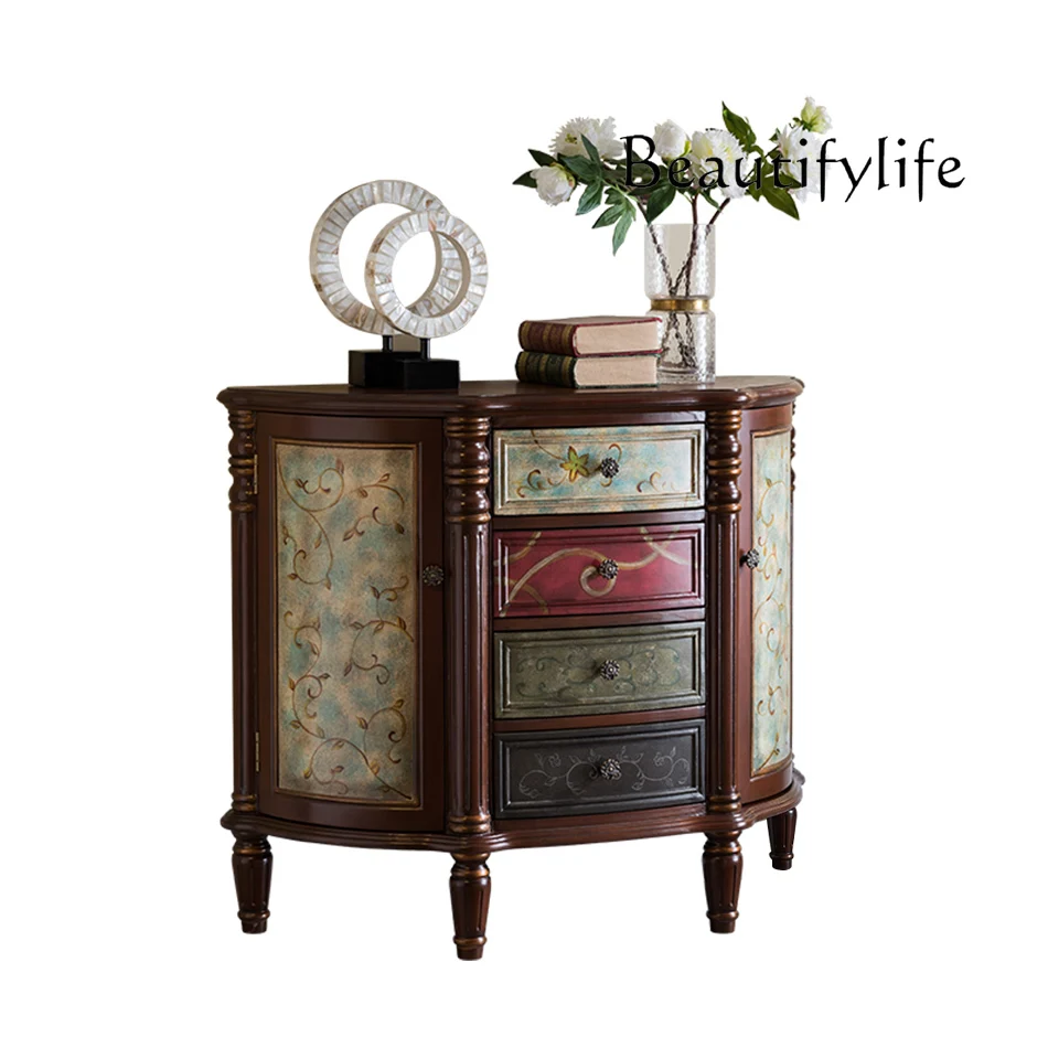 

American Retro Entrance Cabinet Living Room Screen Hallway Dining Room Bedroom Small Apartment Painted Chest of Drawers