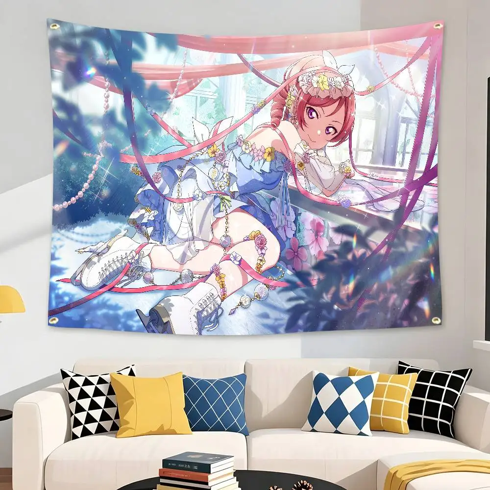 The Red Tsundere Maki-chan Flag Tapestry Banner for Bedroom Living Room Outdoor Camping Custom Supported