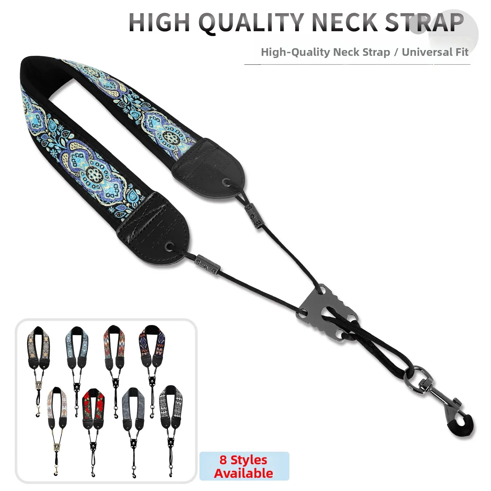 Leather Adjustable Saxophone Neck Strap with Closed Hooks Universal for Soprano Alto Tenor Saxophone Woodwind Instrument Accesso