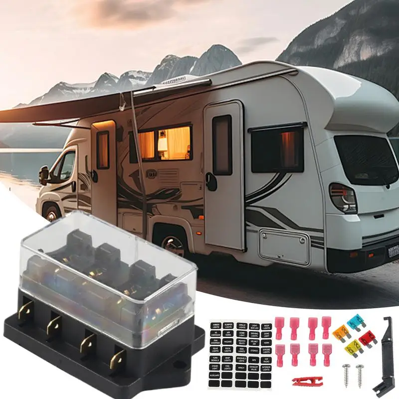 

Автомобильный блок предохранителей Яхты Цепной блок Устойчивый к высоким температурам многосторонний блок предохранителей для предотвращения перегрузки и короткого замыкания для автофургонов