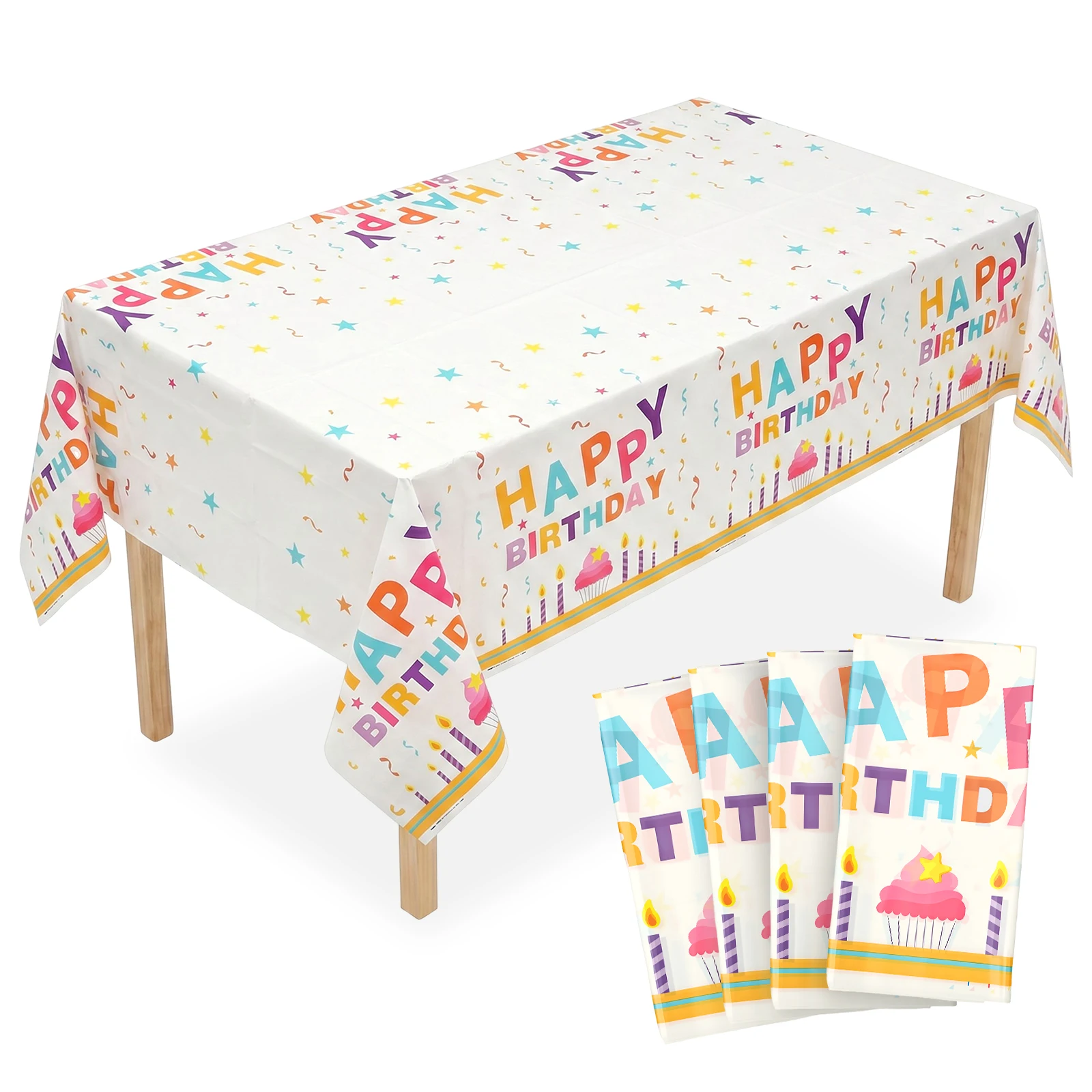 1/2/4 Pcs Plastic Tablecloth Waterproof and Oil Resistant Party Table Cover Single Use Tableclothf for Holiday Gathering Picnic