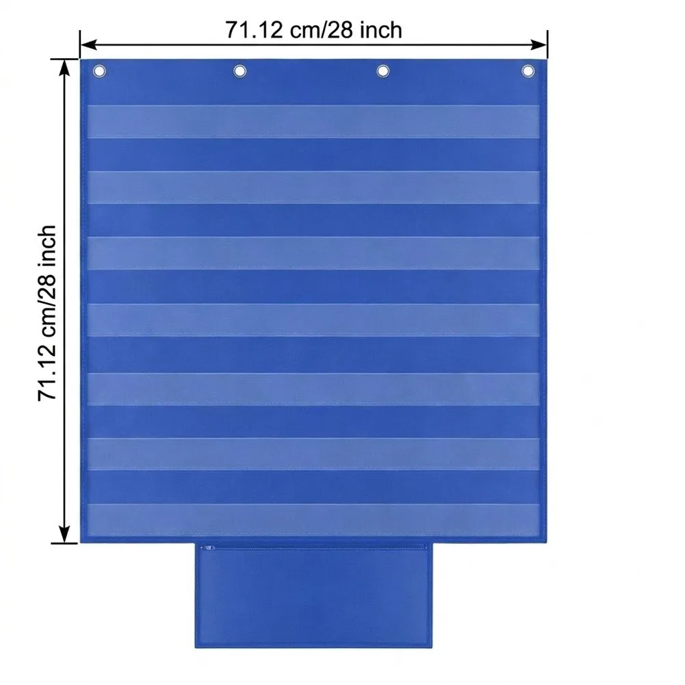 Pocket Chart with Hanging Strap for School-Based Instruction Home Learning Support and Outdoor Programming Needs