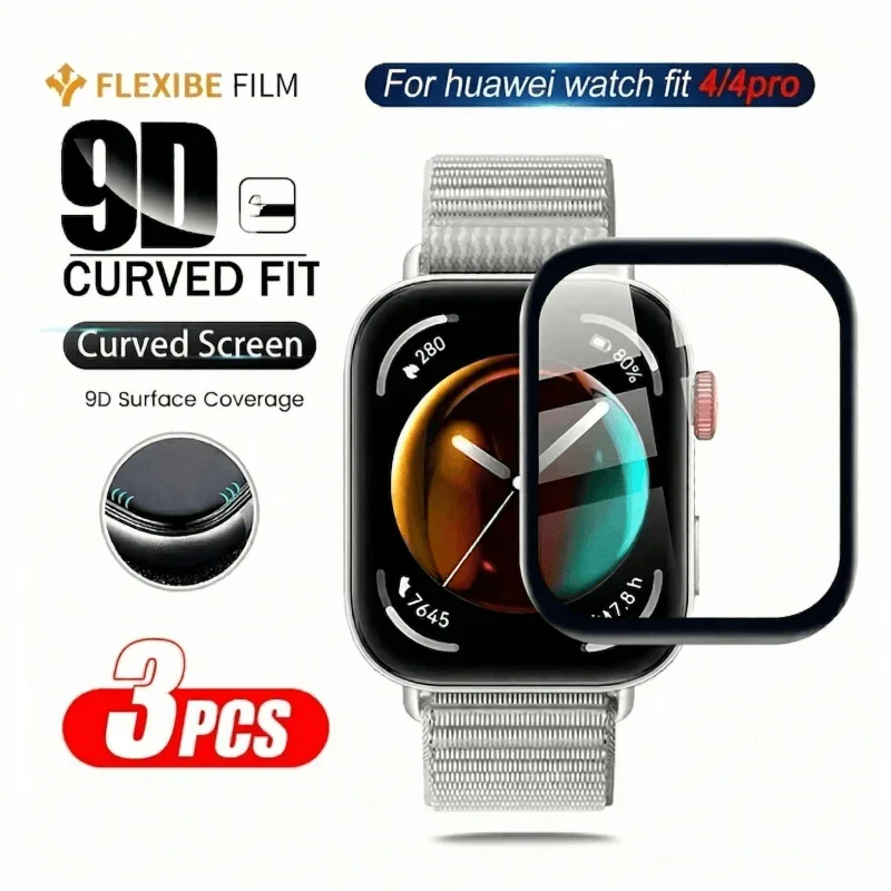 2/3pcs PMMA Film Screen Protector For Huawei Watch Fit 4 Fit 4pro Curved Full Coverage Protective Film For Huawei Fit 4/4pro