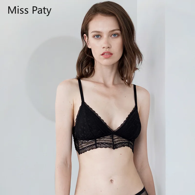 النساء العشير مثير الدانتيل رقيقة مثلث لينة كوب دون حلقة الصلب الملابس الداخلية الإناث Barlette القطن حمالات الصدر للفتيات #1