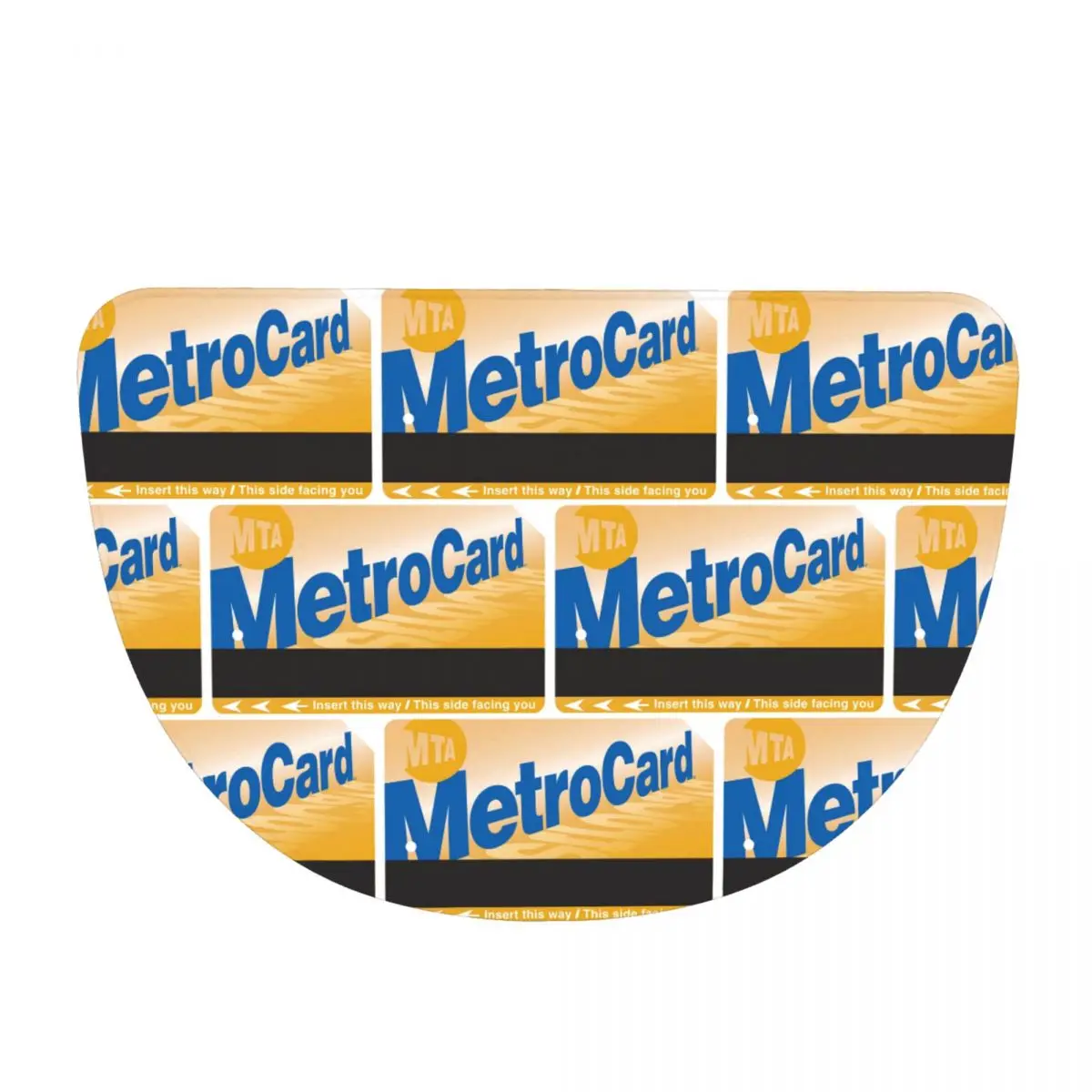 NYC MetroCard Subway Ticket Soft Flannel Half Round Doormat Non Slip Bathroom Mat Absorbent Floor Carpet for Home Bedroom