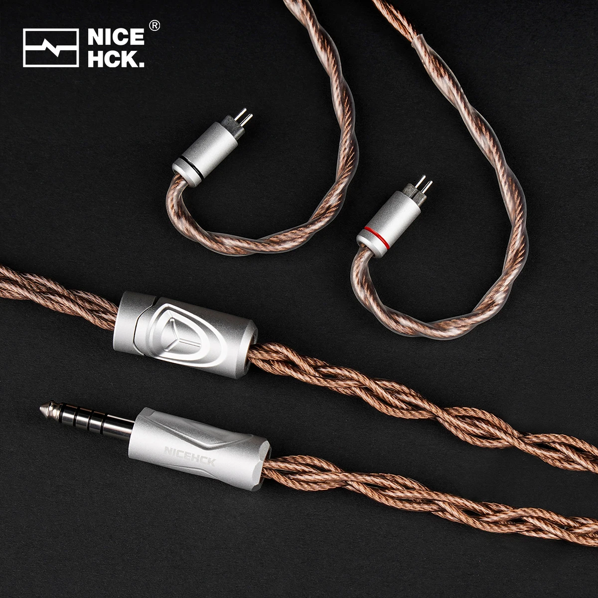 NICEHCK EpicCuAg 6N ECAP Pure Silver+Alloy Copper HiFi IEM Cable OFC Plated Palladium 4.4mm Pure Silver 2Pin for Davinci NX8 Que