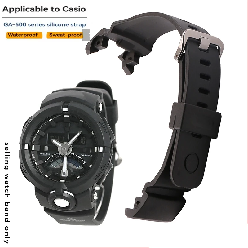 For G-SHOCK Casio Sport Silicone Watch Strap Men's GA-500 GA500 GA-500-1A Series Personalized Fashion Special Rubber Watchband