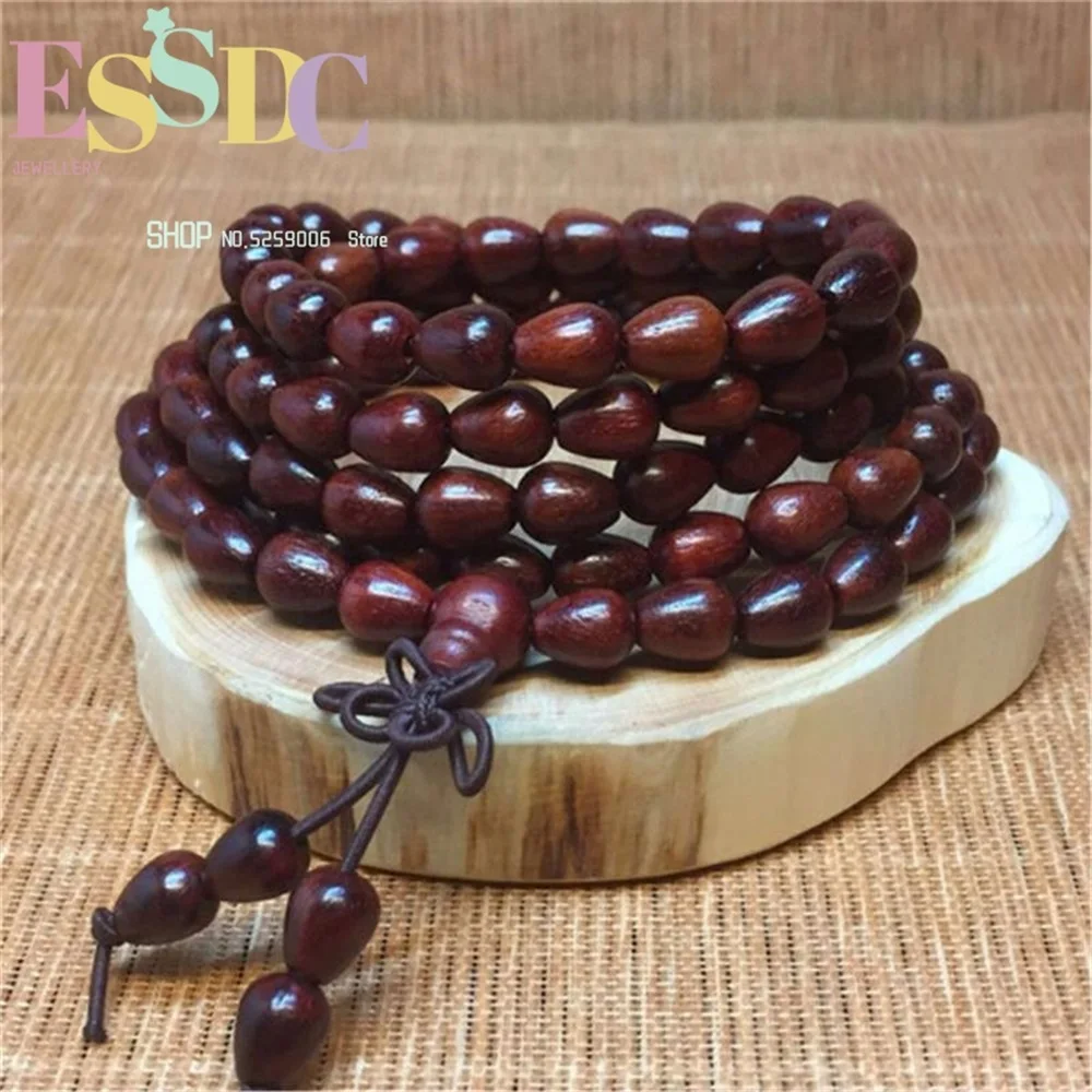 

Natural Wood Red Bracelet 108 Maratan Perfume Beads Exquisite Fashion Men and Women Common Retro Simple Jewelry