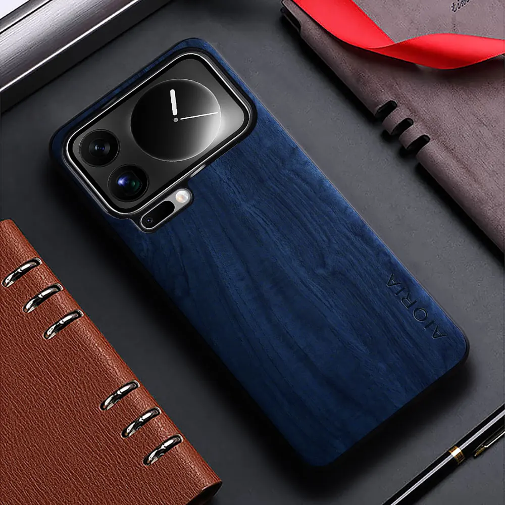 حافظة لهاتف شاومي 17 برو ماكس 15 14 13 12 12S 11 برو الترا لايت فوندا خشب الخيزران نمط أغطية جلد لهاتف شاومي 17 برو ماكس #3