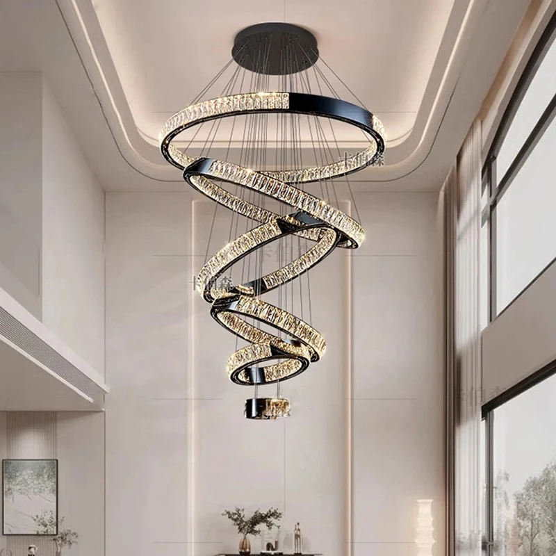 

Modern home decoration crystal chandelier, stair Pendant lamp, living room Pendant lights, interior lighting