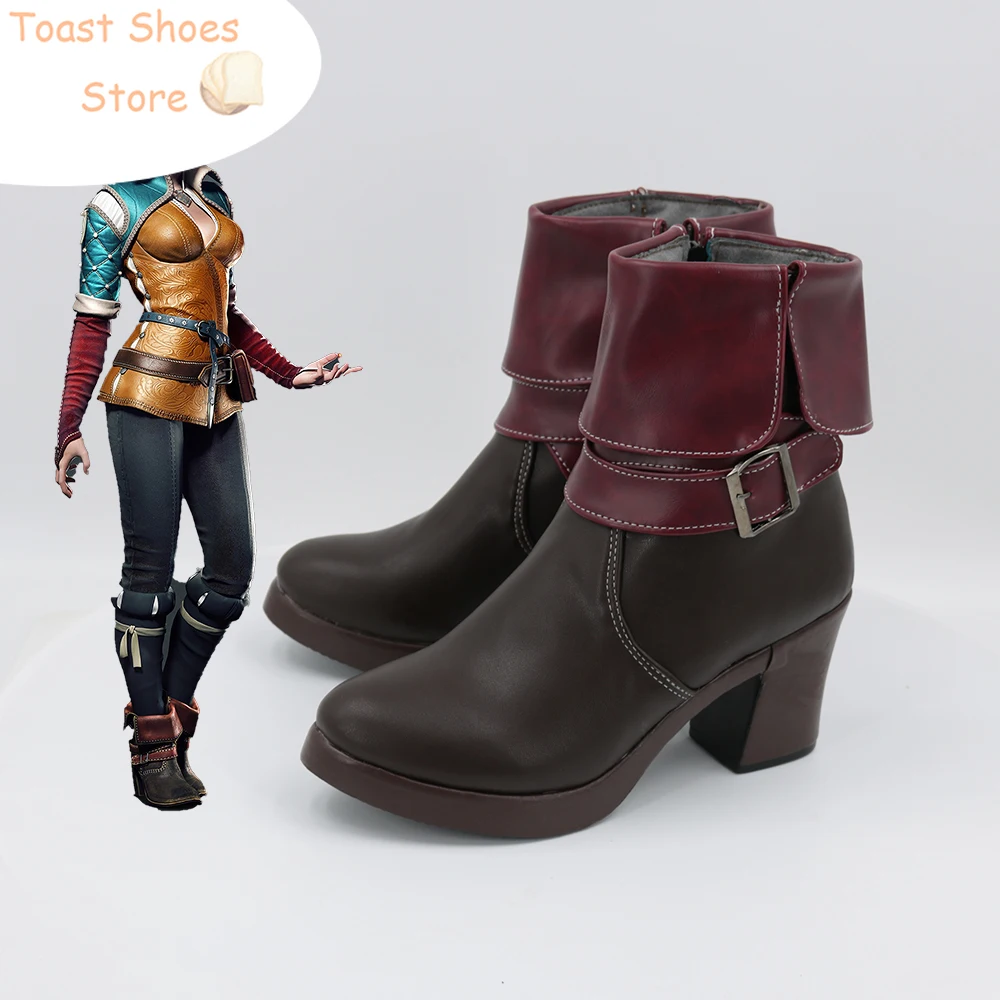 Zapatos de Cosplay Triss Merigold, botas de Carnaval de Halloween, zapatos de cuero PU de Anime, utilería para disfraz