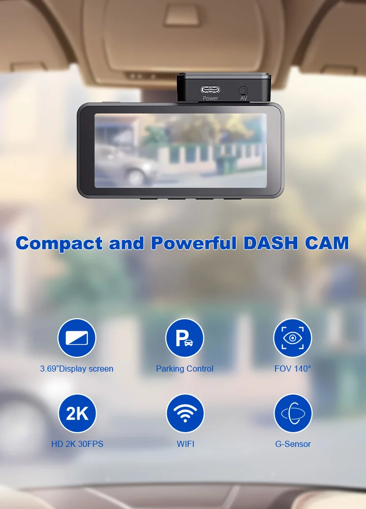 Dash Cam Camera For Car Video Recorder 2K Car DVR In The Car 24H Parking WiFi APP Monitor WDR 360° G-Sensor Blind Spot Camera