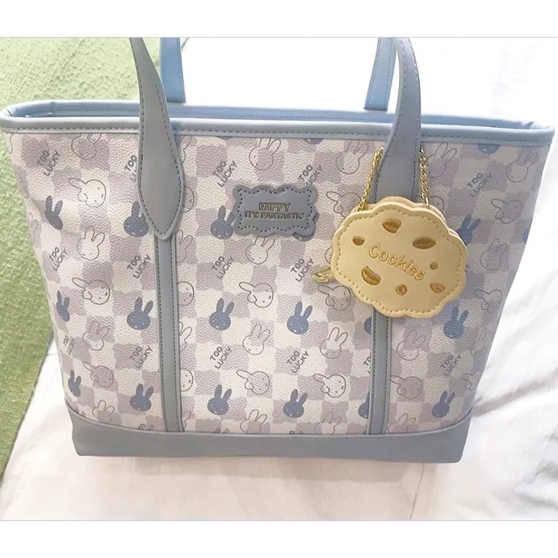 

​ Изящная сумка-тоут Miffy для поездок на работу, минималистичный дизайн через плечо и через плечо для офиса и повседневного использования для женщин ​ Подарок Kawaii Bunny для студентов