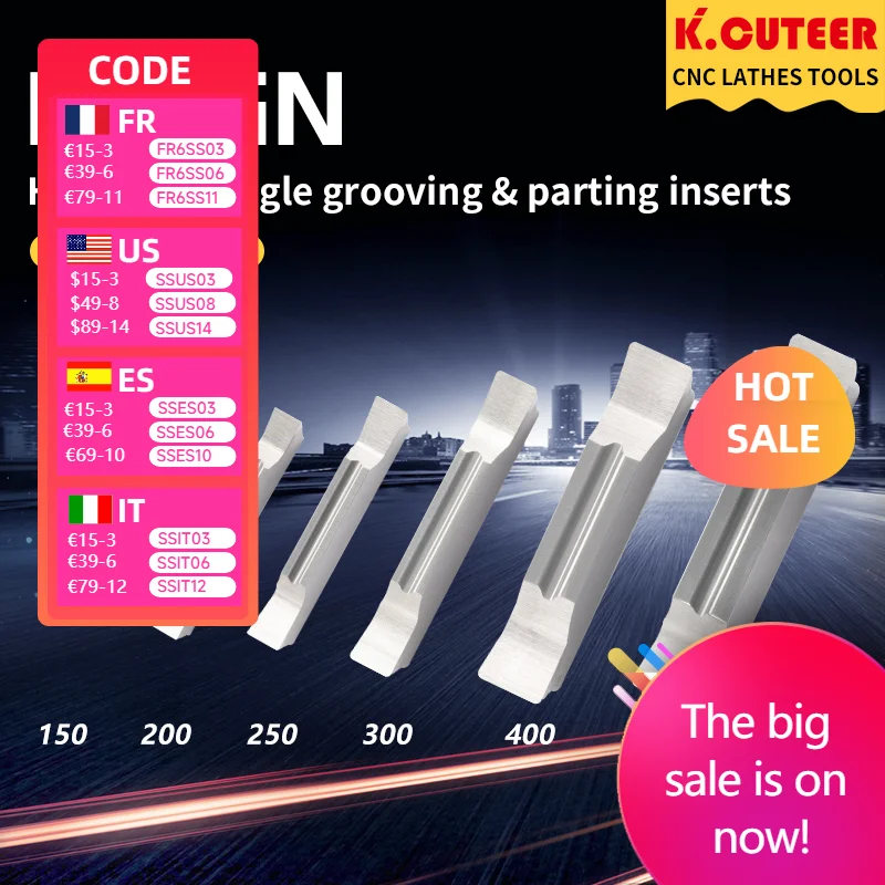 

MGGN150 MGGN200 MGGN300 MGGN400-LH H01 Carbide Inserts Grooving Inserts CNC Cutting Tool For Processing Aluminum and Copper