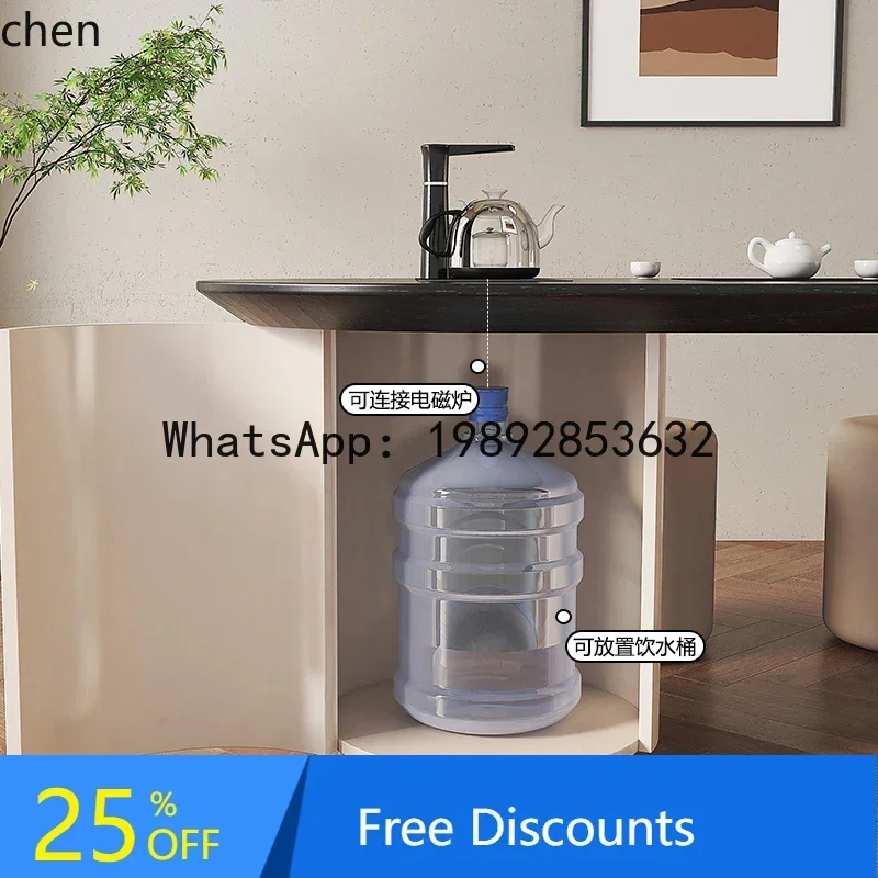 

wabi wind desk tea table integrated dual-purpose household tea table ash wood tea table and chair combination