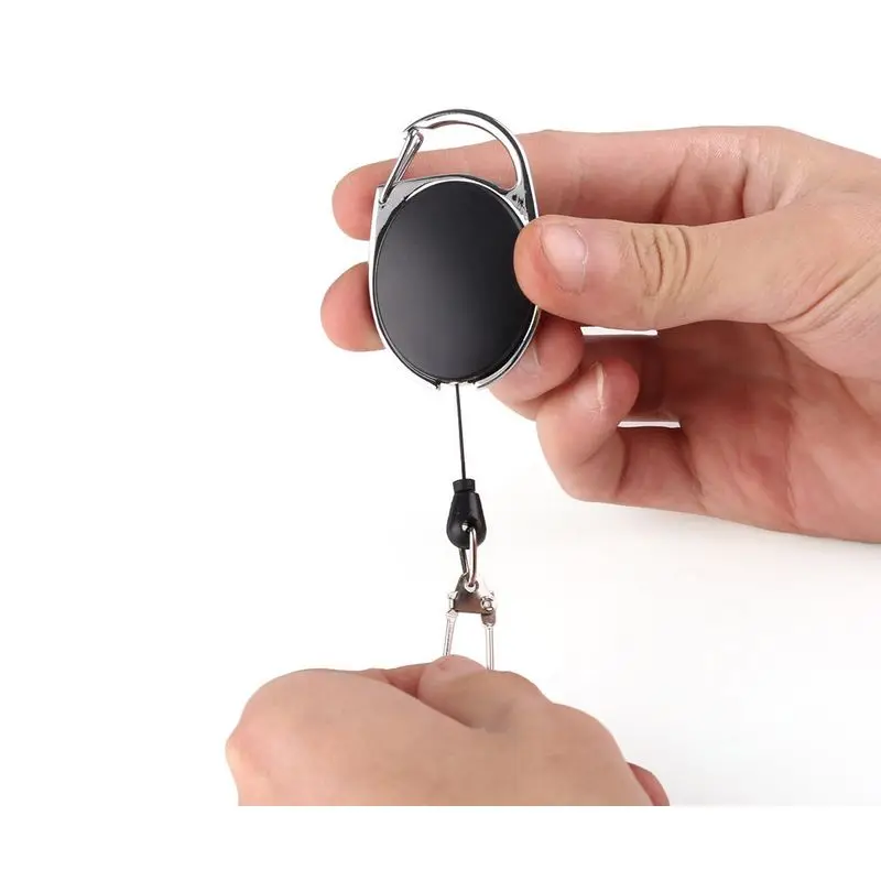 1pc Retractable Pull Badge Reel Plastic ID Tag Working Permit Clips Pass Work Card Badge Holder Reel Recoil Belt Keychain Clips