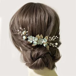 Korean bride wedding headdress Fashion blue purple pink white fresh hair combing women's children's bridesmaid hair accessories